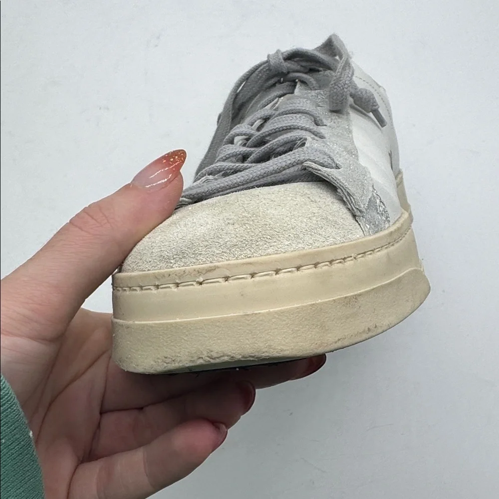 P448‎ Women's John Embellished Low-Top Sneakers Silver Sparkle Size 40 - Picture 10 of 16